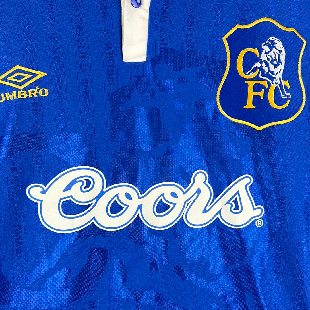 Can anyone please Legit Check this 1995/96 Gullit Away Kit? In particular I  am worried about the sublimated Umbro and Coors Logos. The Gullit text is  almost felt like. Thank you! :