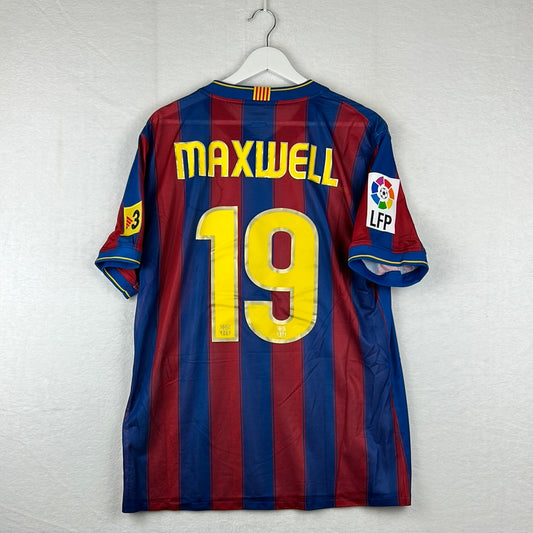 Barcelona 2009/2010 Player Issue Home Shirt - Maxwell 19