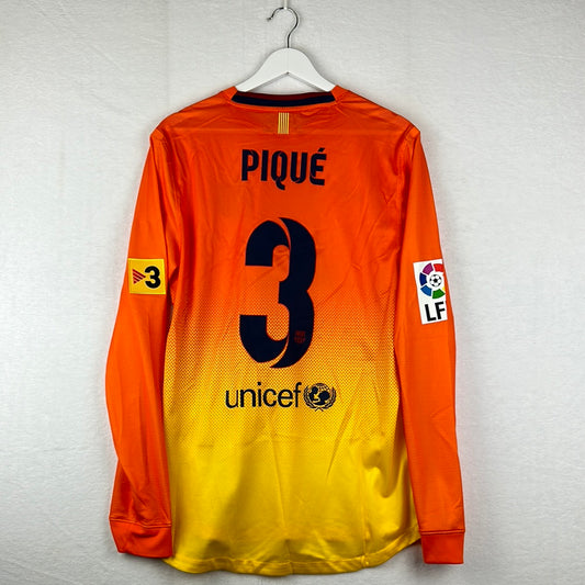 Barcelona 2012/2013 Player Issue Away Shirt - Pique 3 - Long Sleeve