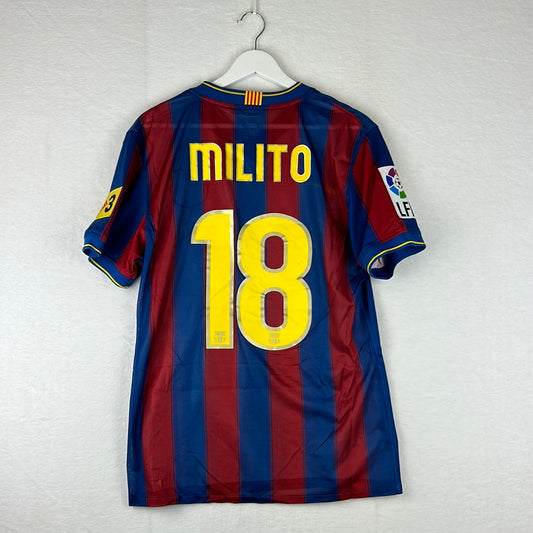 Barcelona 2009/2010 Player Issue Home Shirt - Milito 19