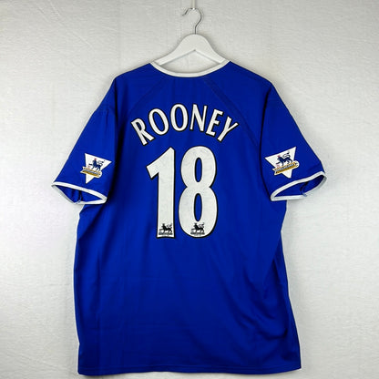 Everton 2003-2004 Player Issue Home Shirt - Rooney 18