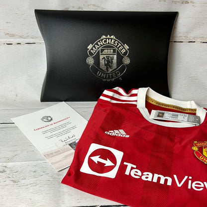 Manchester United 2021/2022 Signed Home Shirt - Sancho - MUFC COA