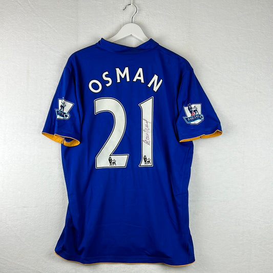 Everton 2011-2012 Player Issue Home Shirt - Osman 21 - Signed