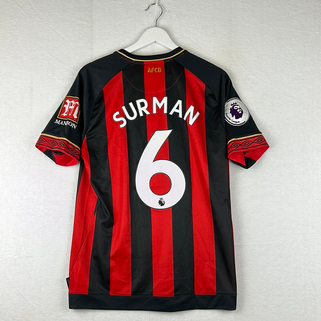 Bournemouth 2018/2019 Match Worn/ Issued Home Shirt - Surman 6