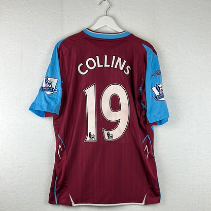 West Ham United 2007/2008 Player Issue Home Shirt - Collins 19