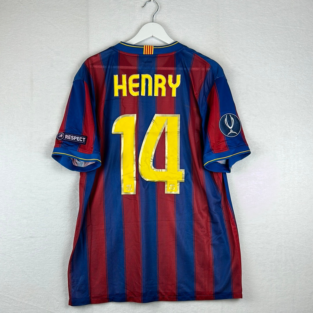 Barcelona 2009/2010 Player Issue Home Shirt - UEFA Super Cup - Henry 14 PrintBarcelona 2009/2010 Player Issue Home Shirt - UEFA Super Cup