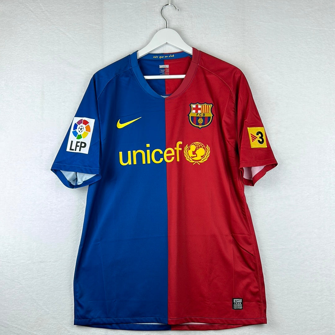 Barcelona 2008/2009 Player Issue Home Shirt - Caceres 2 - Short Sleeve