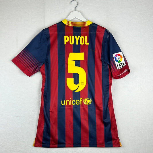 Barcelona 2013/2014 Player Issue Home Shirt - Puyol 5