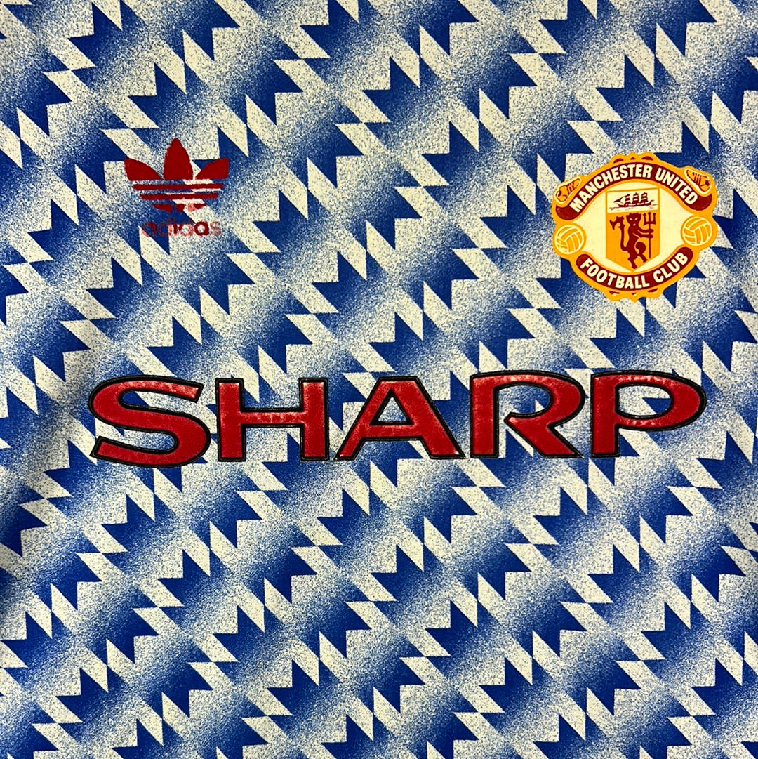 Manchester United 1990 Away Shirt - Snowflake - Large - Excellent