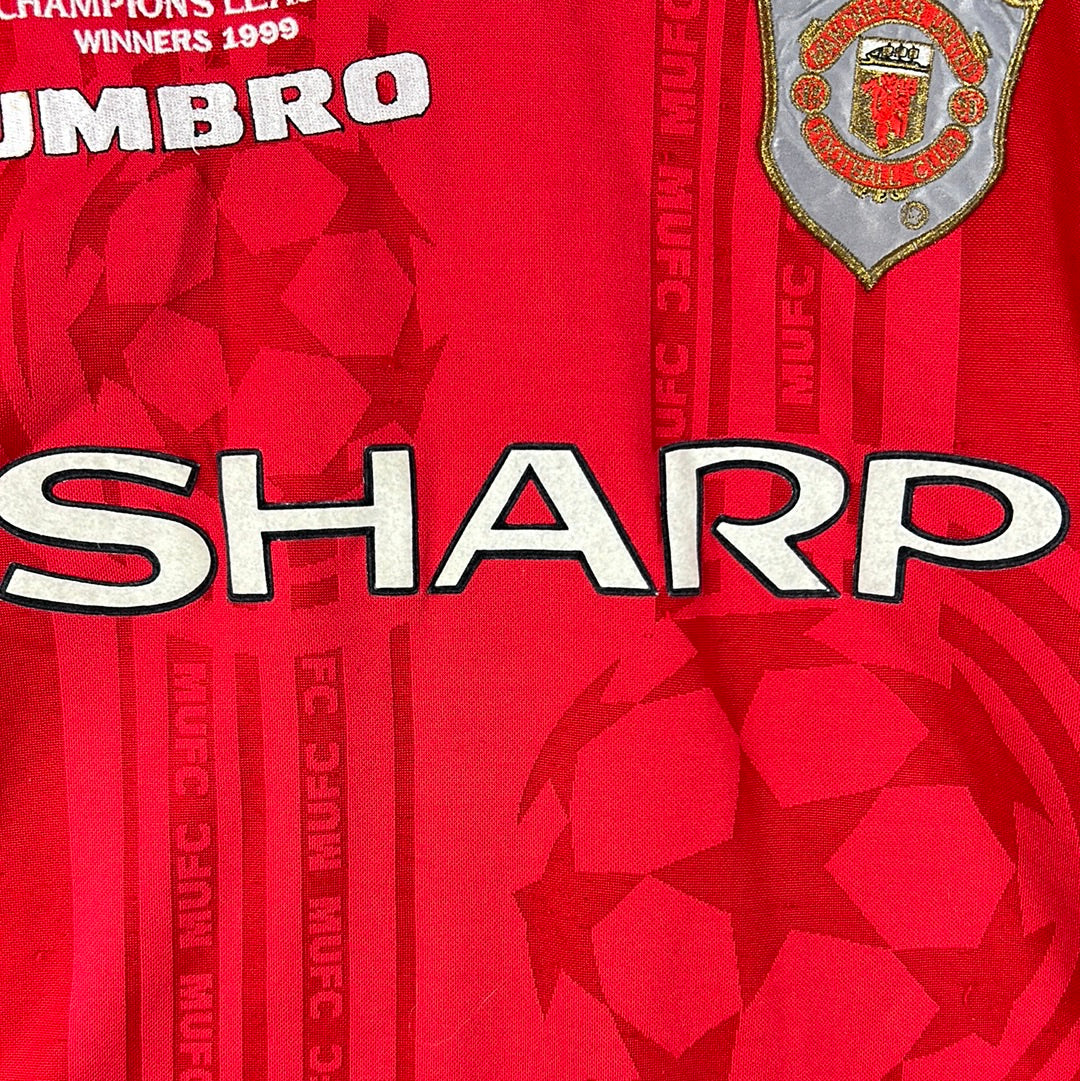 Manchester United 1999 European Home Shirt 2 Star - Large - Very Good Condition