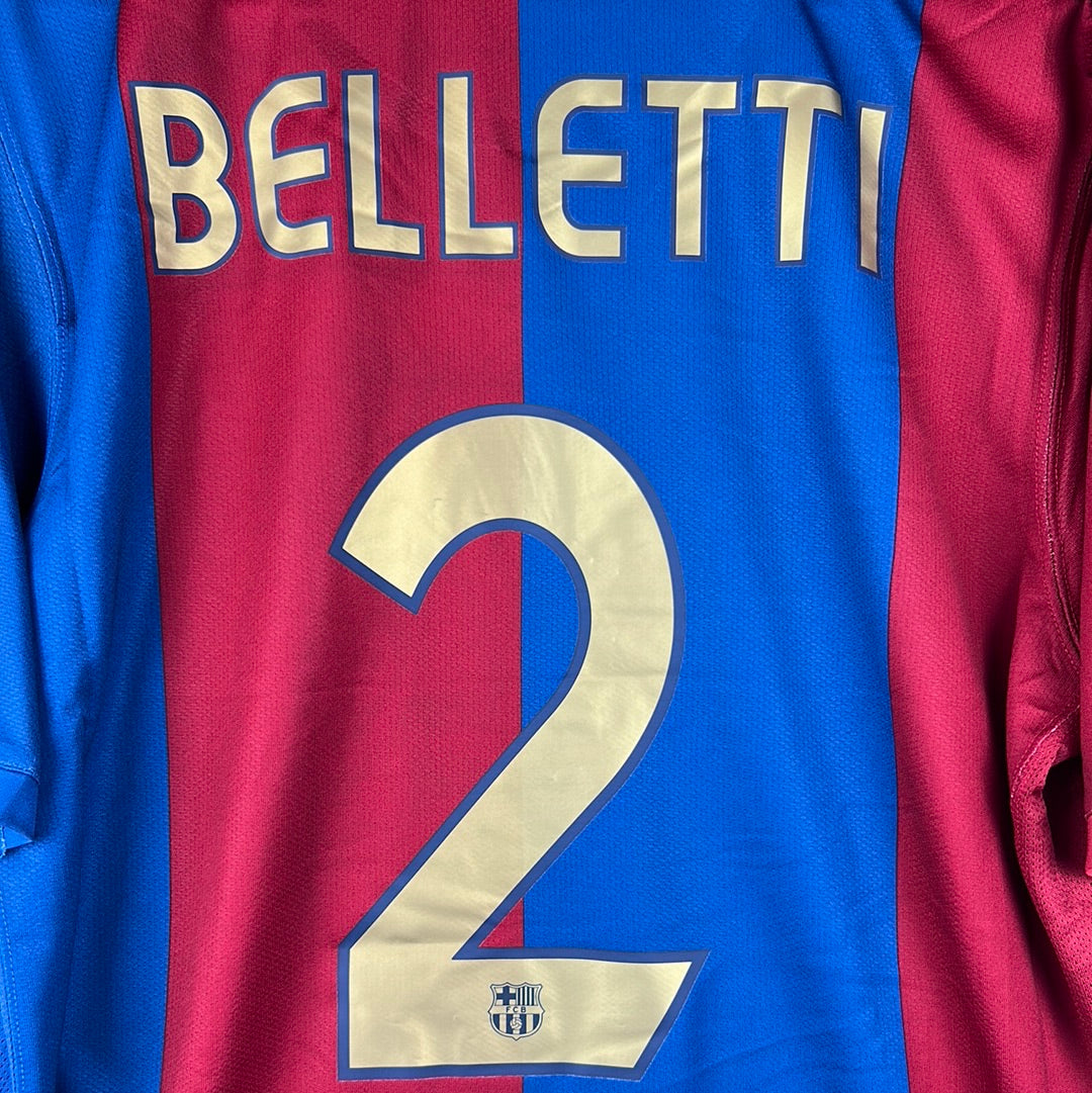 Barcelona 2006/2007 Player Issue Home Shirt - Belletti 2 - Sponsorless