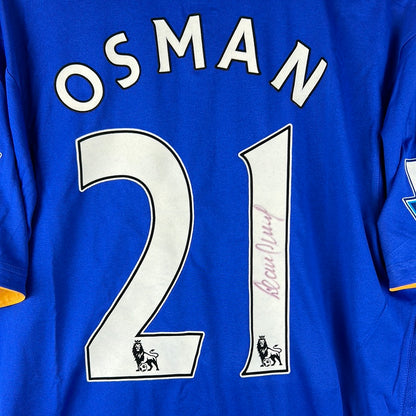 Everton 2011-2012 Player Issue Home Shirt - Osman 21 - Signed