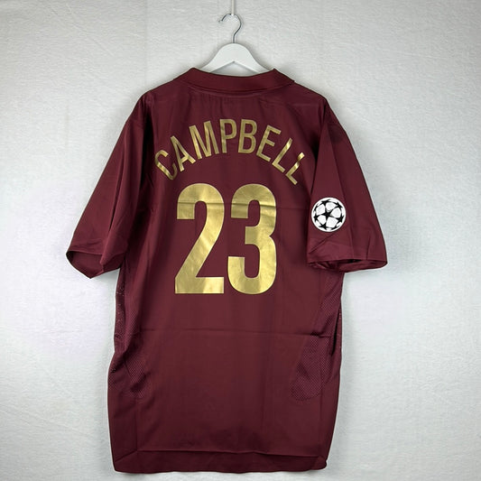 Arsenal 2005/2006 Player Issue Home Shirt - Campbell 23 - Champions League