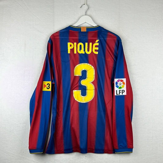 Barcelona 2009/2010 Player Issue Home Shirt - Pique 3 - Long Sleeve