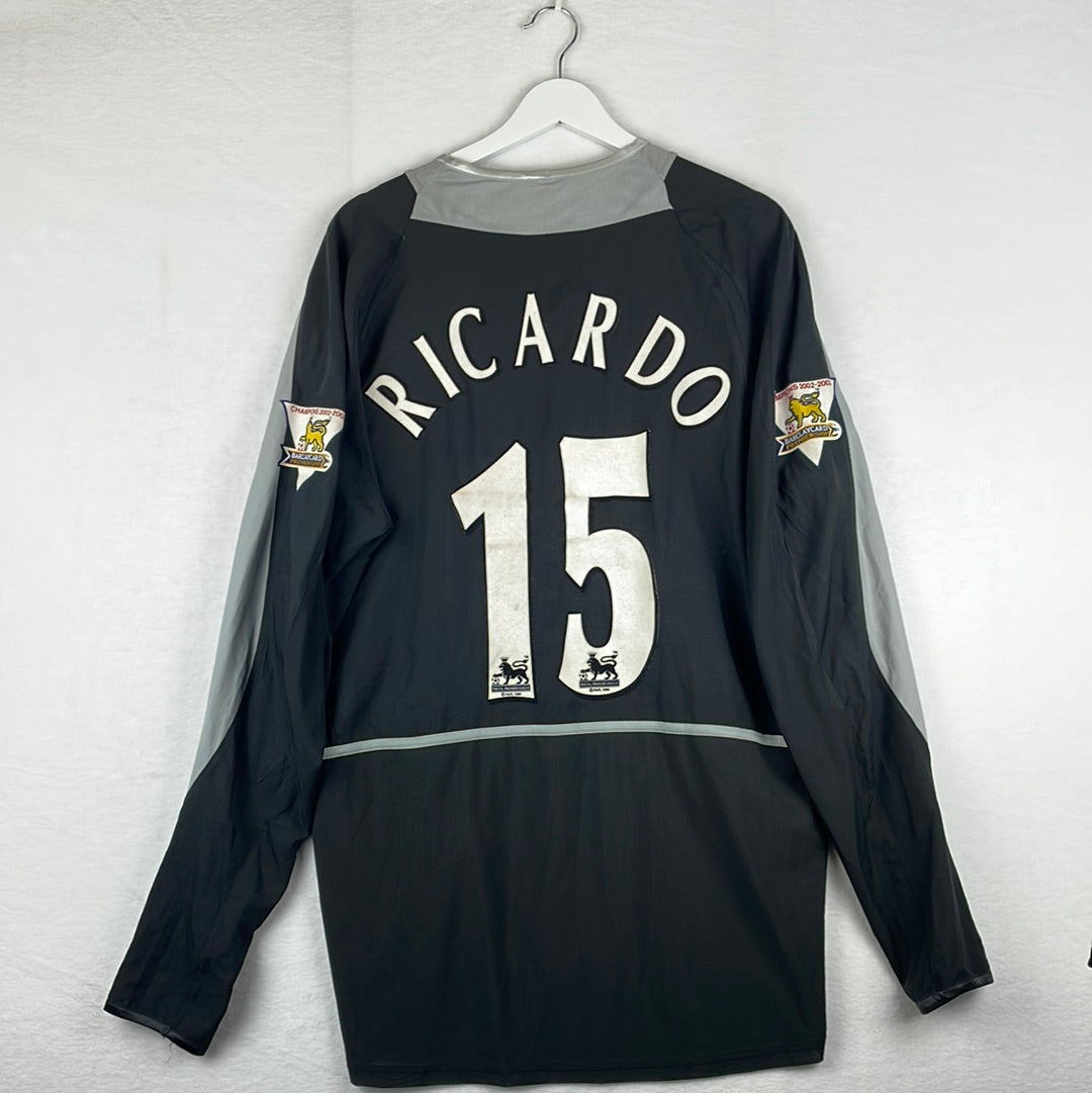 Manchester United 2002/2003 Player Issue Goalkeeper Shirt - Riccardo 15