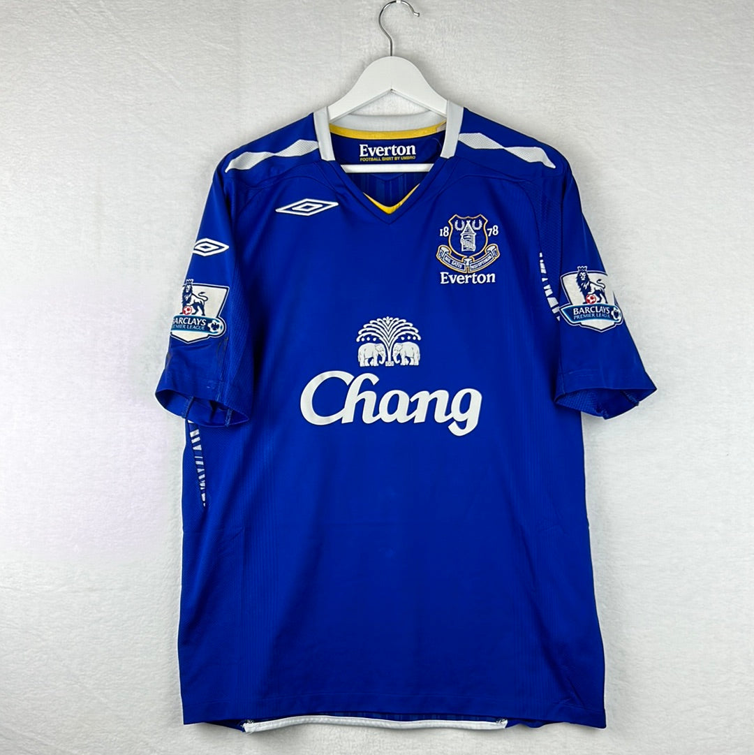 Everton 2007-2008 Player Issue Home Shirt - Johnson 8