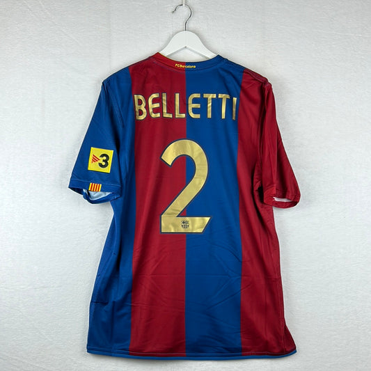 Barcelona 2006/2007 Player Issue Home Shirt - Belletti 2 - Sponsorless
