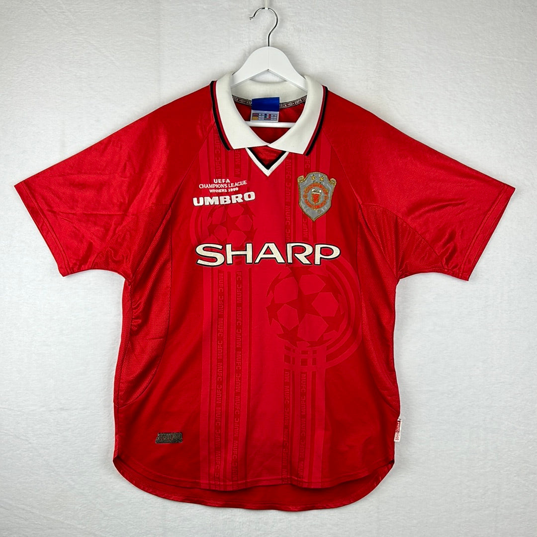 Manchester United 1999 European Home Shirt 2 Star - Large - Very Good Condition