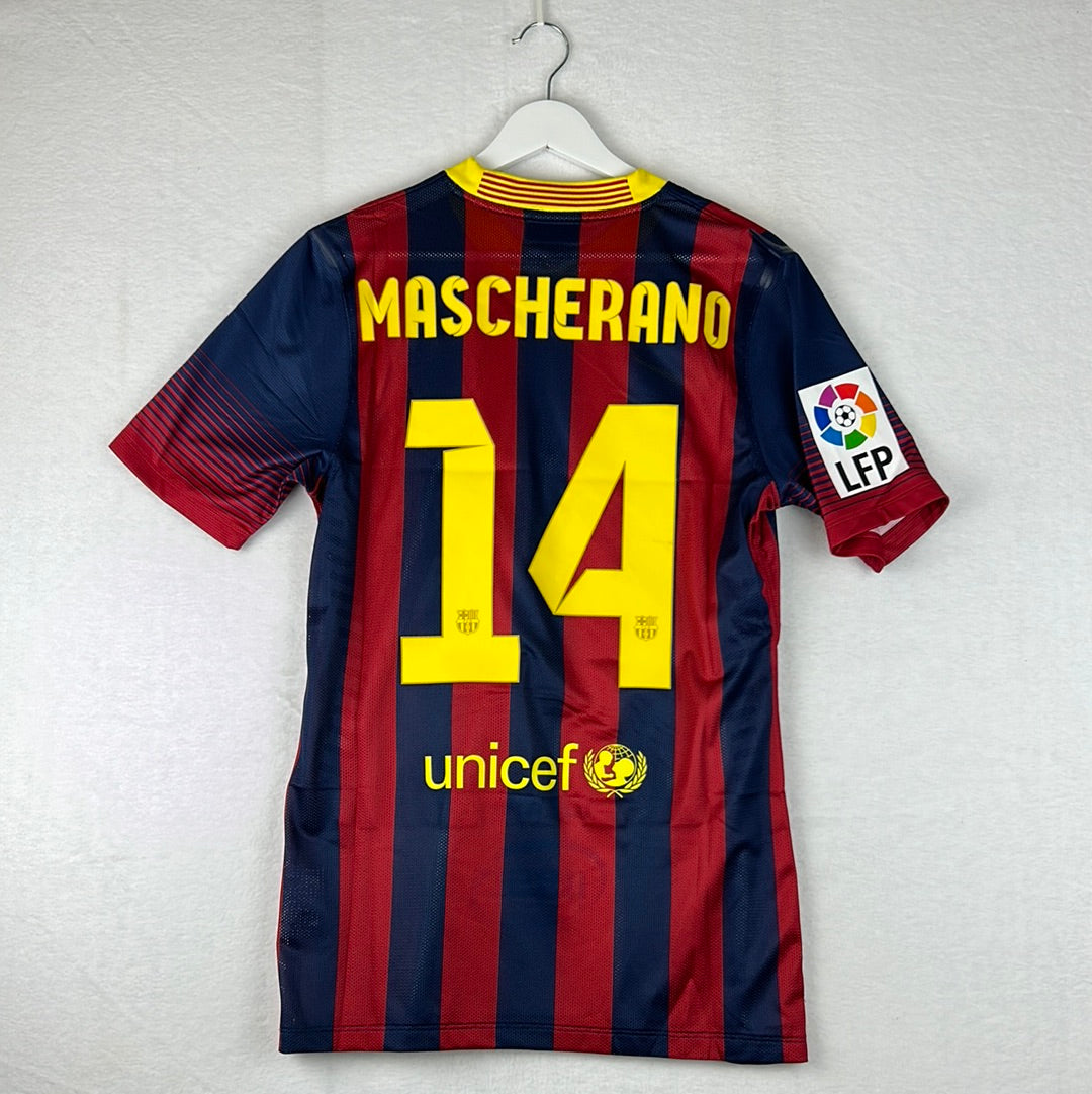 Barcelona 2013/2014 Player Issue Home Shirt - Mascherano 14