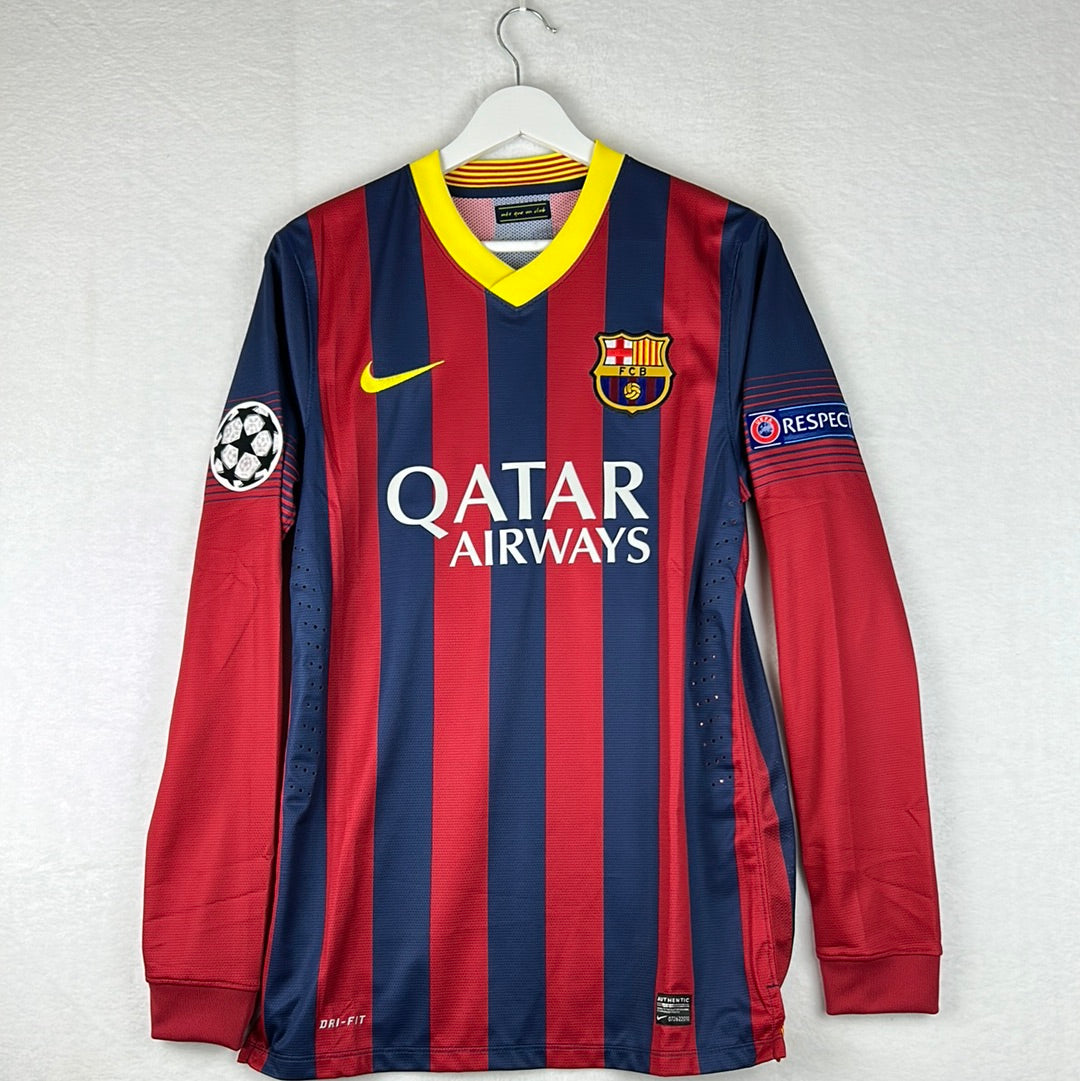 Barcelona 2013/2014 Player Issue Home Shirt - Jordi Alba 18 - Long Sleeve