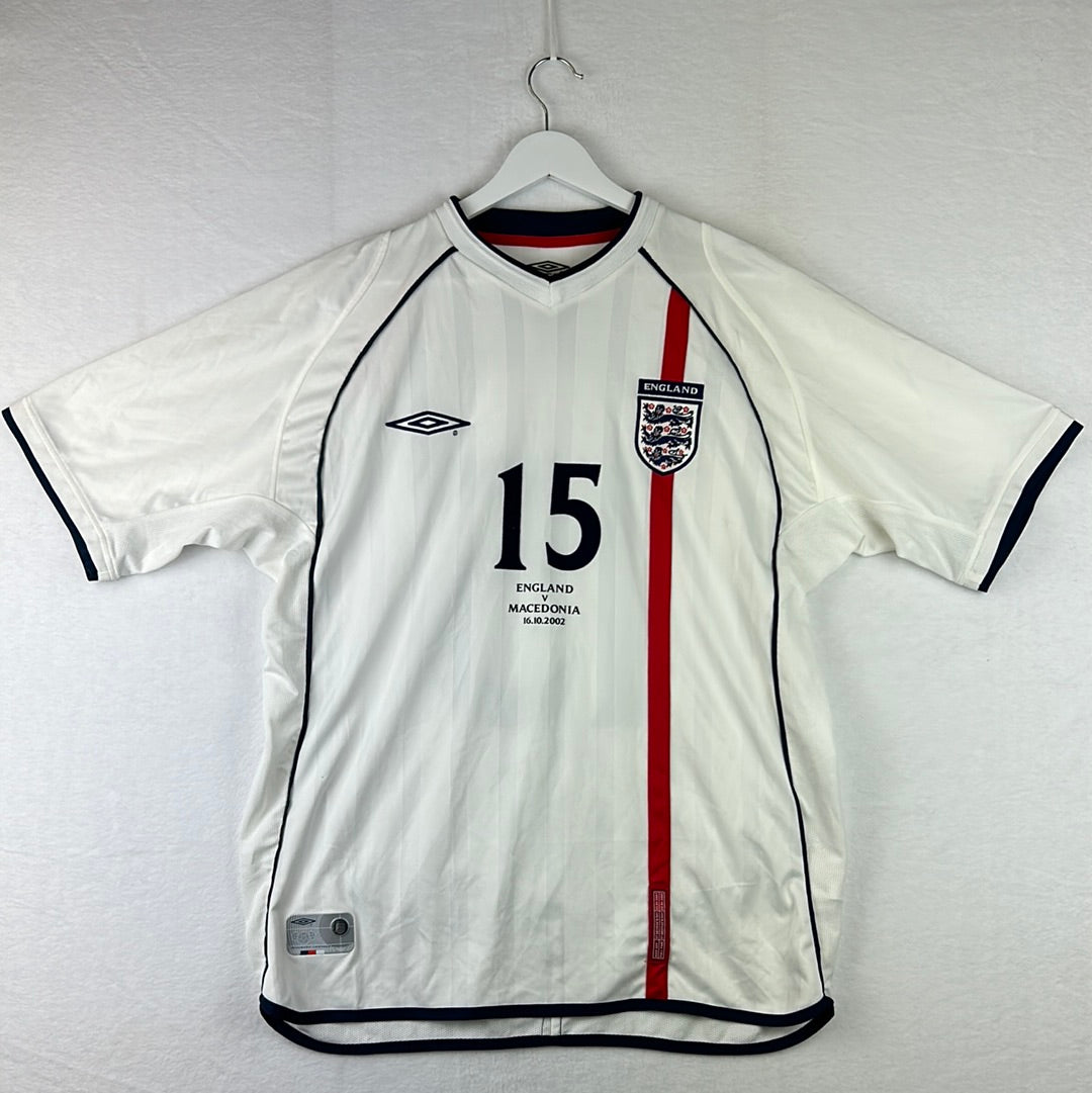 England Match Issued  2002 Home Shirt - Hargreaves 15 - Player Shirt