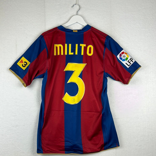 Barcelona 2007/2008 Player Issue Home Shirt - Milito 3