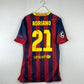 Barcelona 2013/2014 Player Issue Home Shirt - Adriano 21 - Champions League