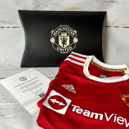 Manchester United 2021/2022 Signed Home Shirt - Varane - MUFC COA