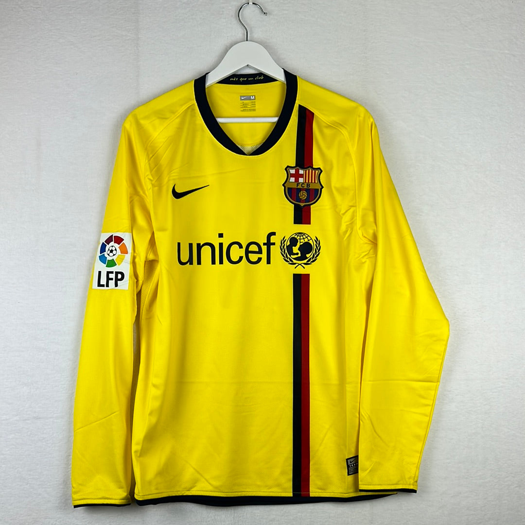 Barcelona 2008/2009 Player Issue Away Shirt - Sylvinho 16 - Long Sleeve
