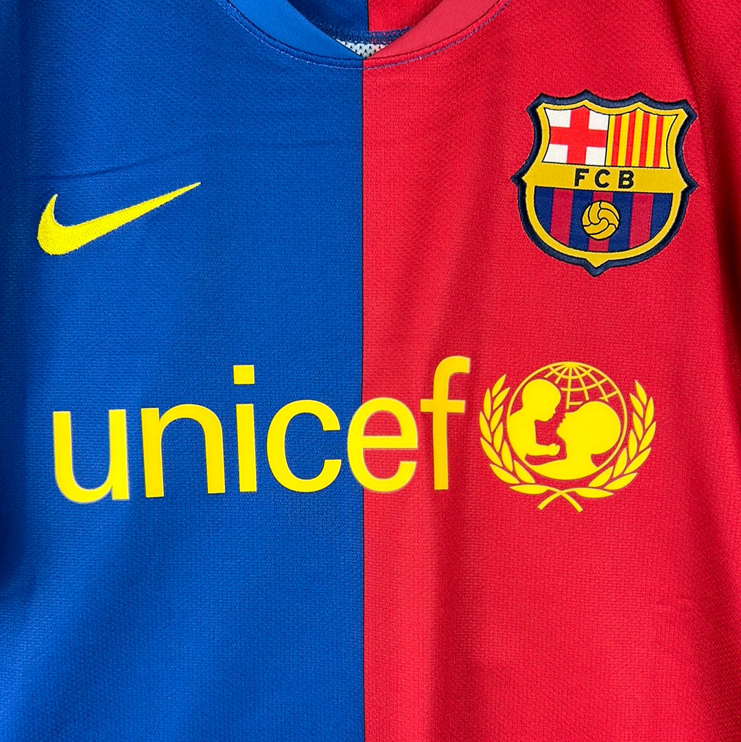 Barcelona 2008/2009 Player Issue Home Shirt - Caceres 2 - Short Sleeve