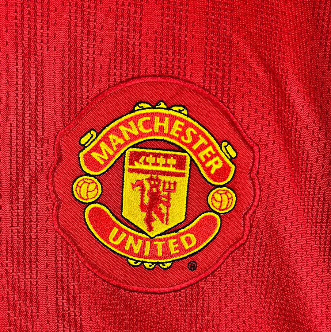 Manchester United 2007/2008 Home Shirt - Large - Long Sleeve - Vintage United Shirt