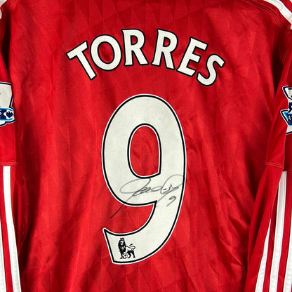 Liverpool 2008/2009 Match Worn Home Shirt - Torres 9 - Signed