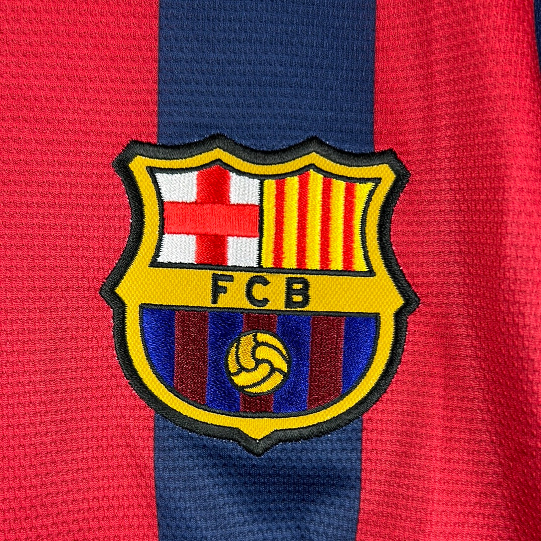 Barcelona 2013/2014 Player Issue Home Shirt - Adriano 21 - Champions League