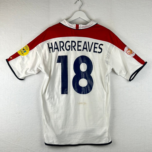 England Match Worn 2004 Home Shirt - Hargreaves 18 - Photo Match Proof - Player shirt