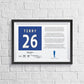 John Terry Stats & Poem Print