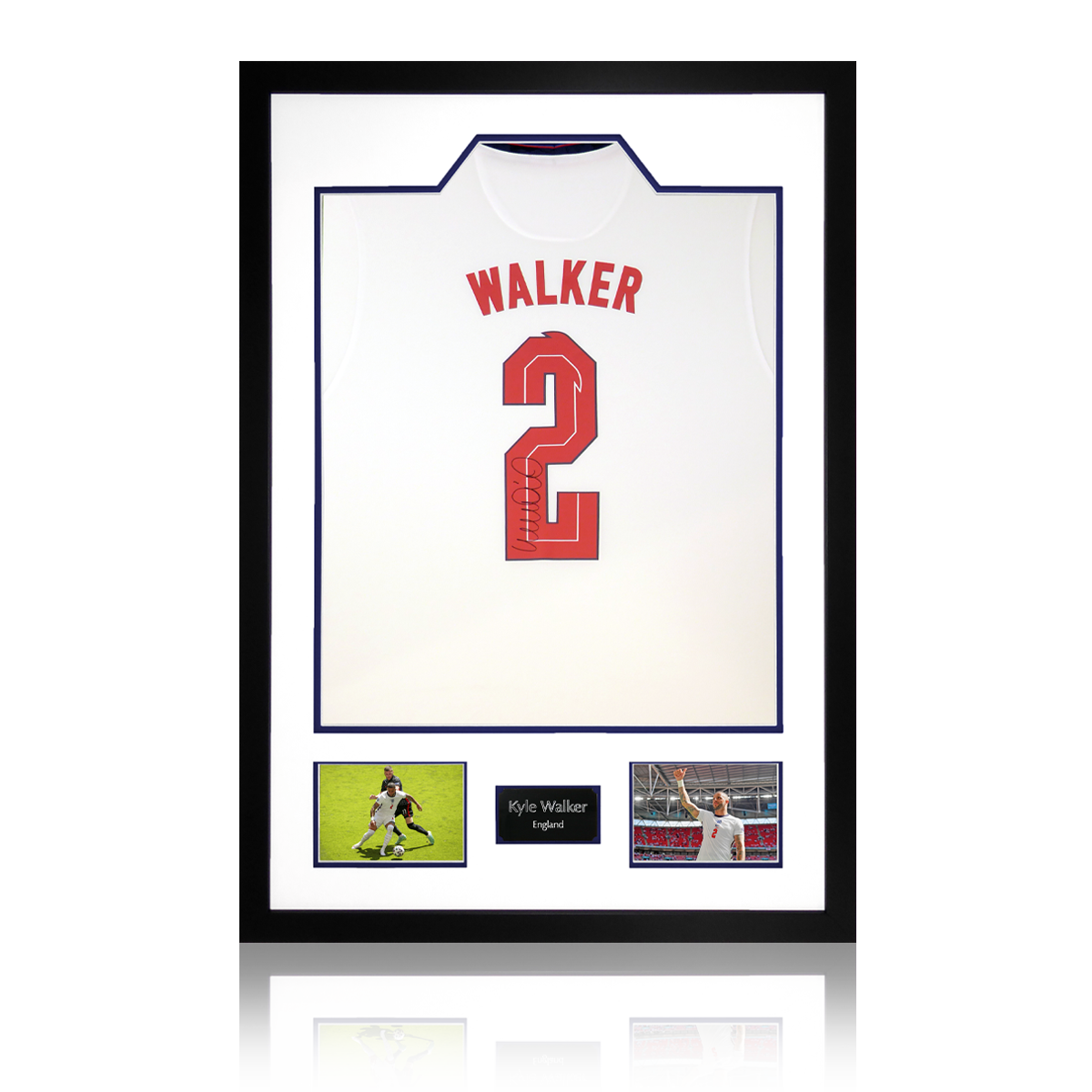 Kyle Walker Signed England Shirt Premium Frame