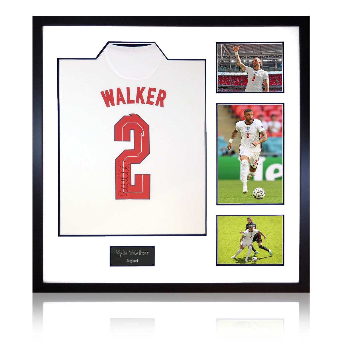 Kyle Walker Signed England Shirt Elite Frame