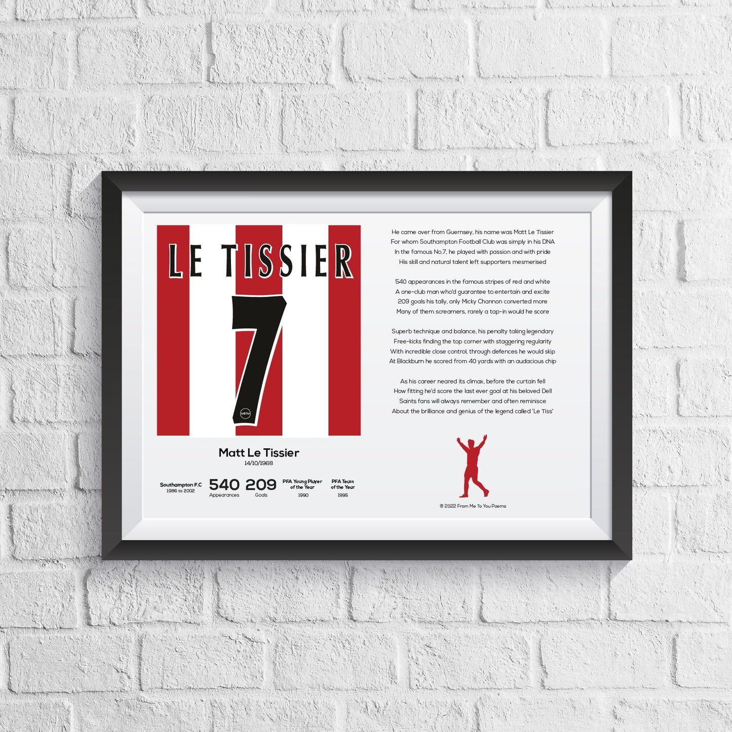 Matt Le Tissier Stats & Poem Print