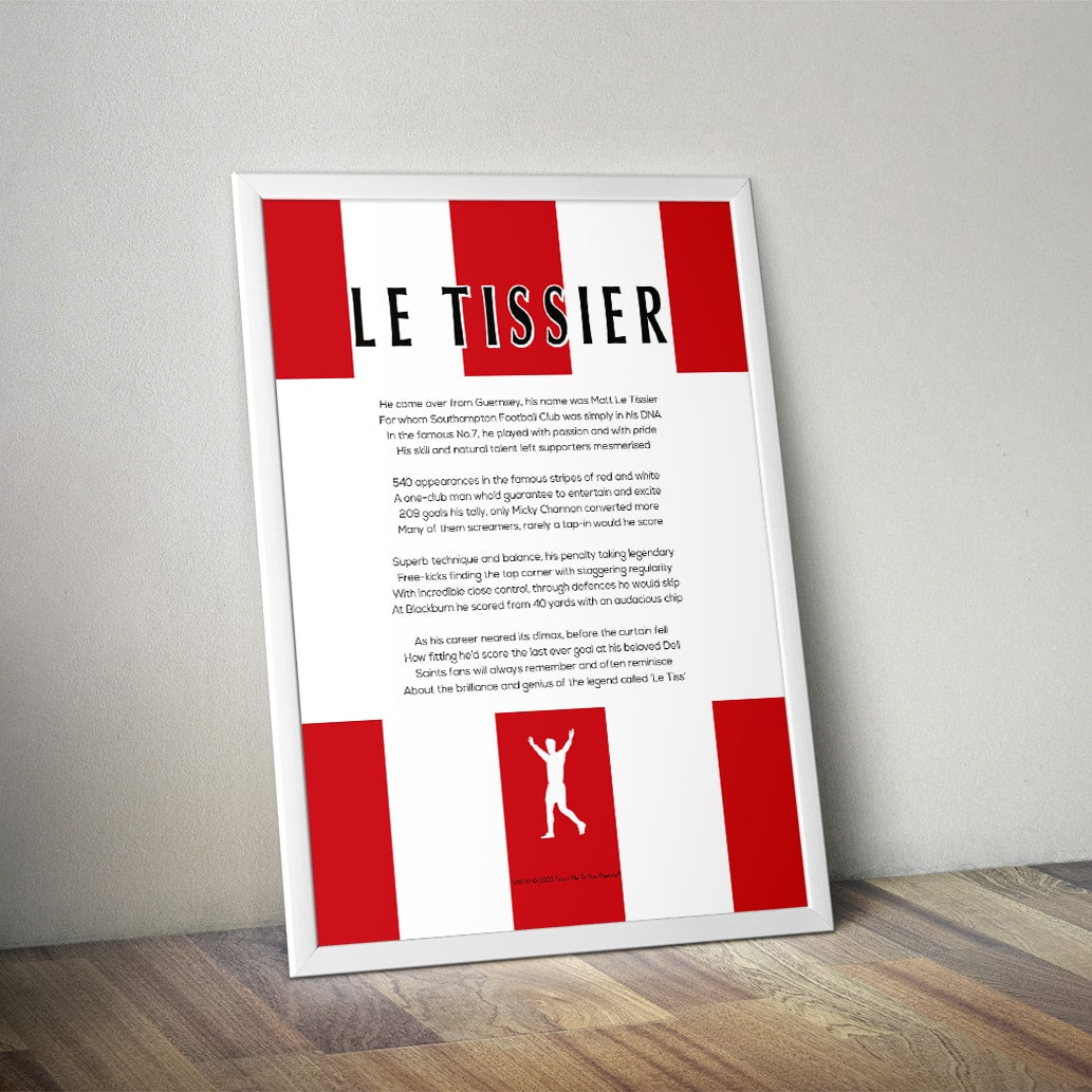 Matt Le Tissier Southampton Poem Print