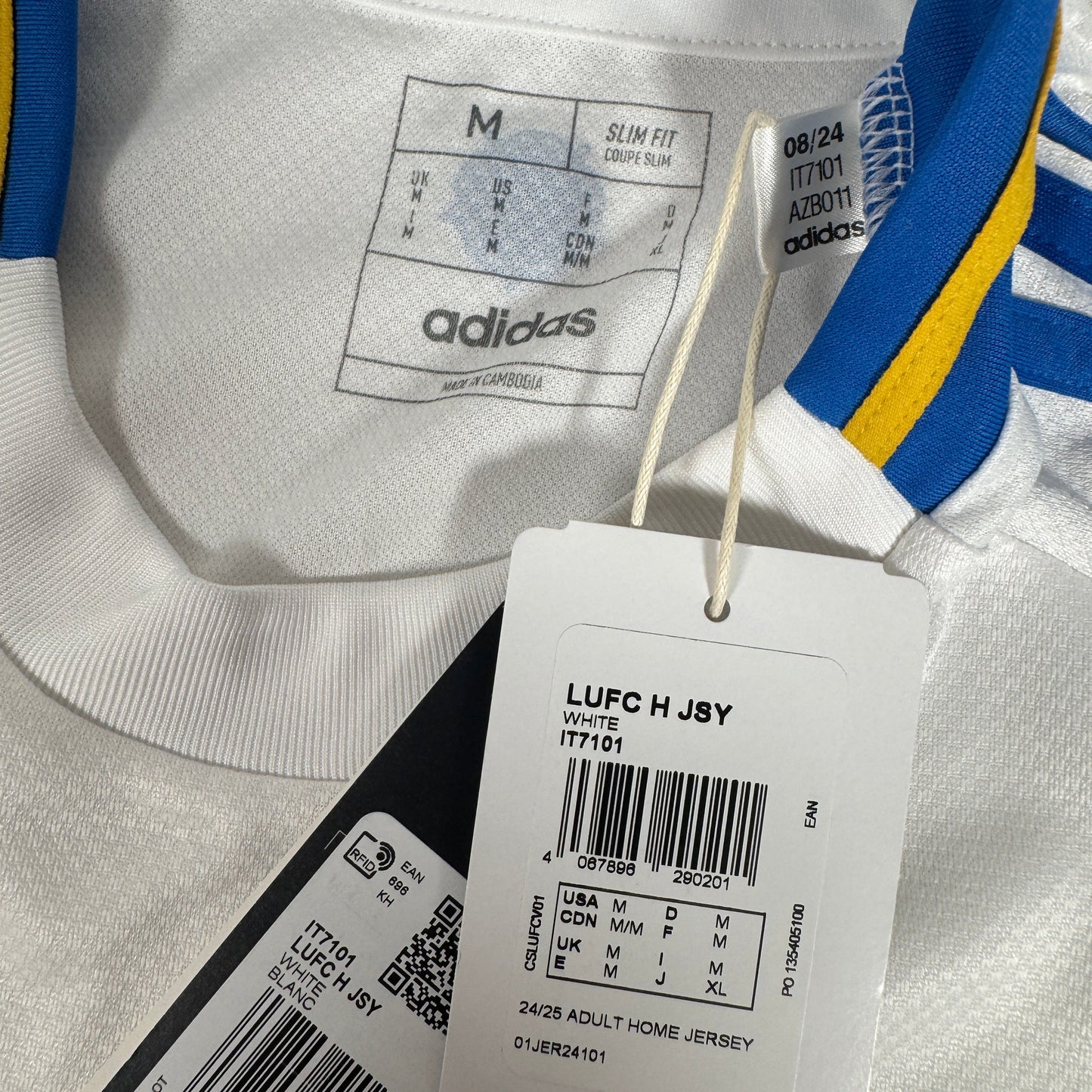 Leeds United 2024/2025 Home Football Shirt Medium BNWT