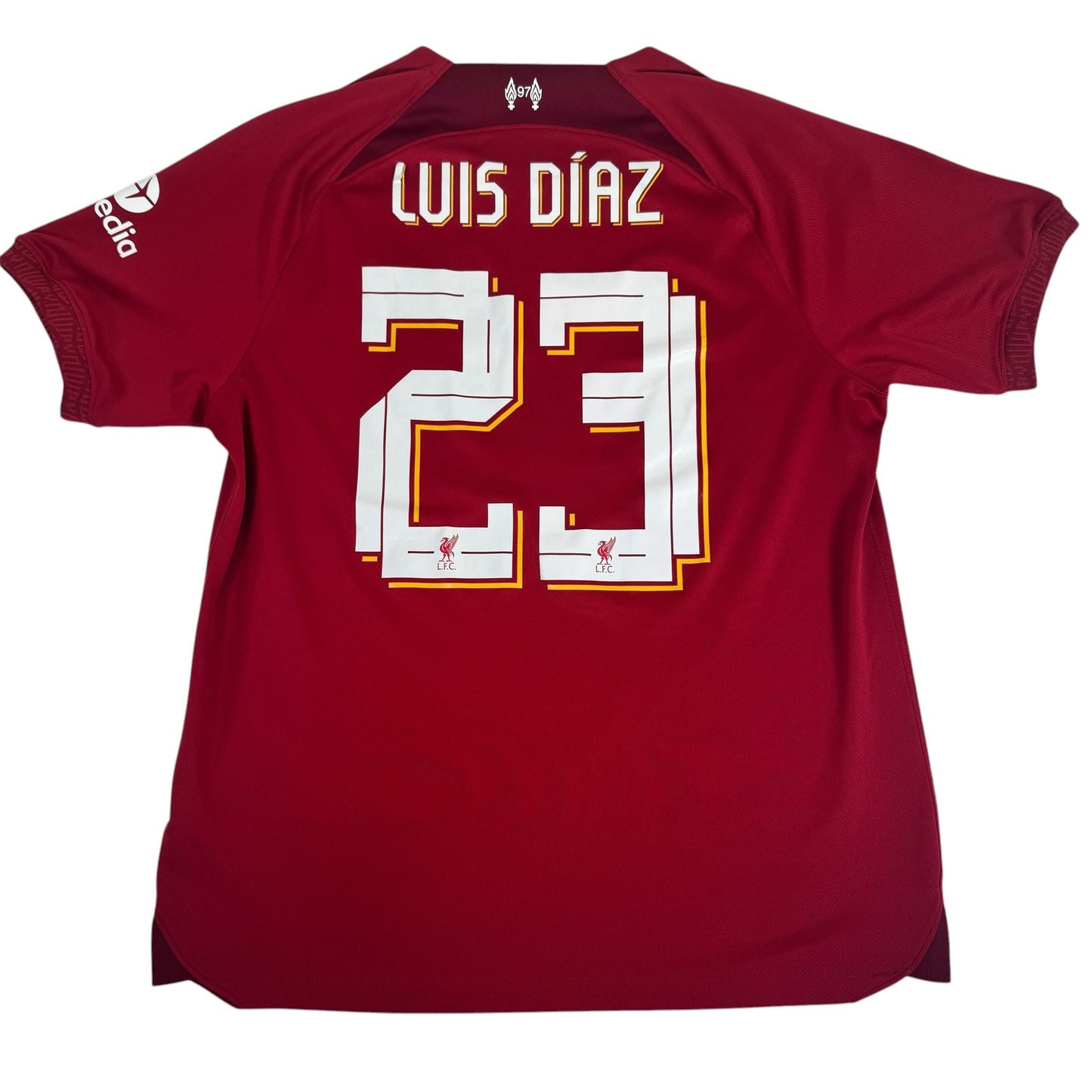 Liverpool 2022/2023 Home Football Shirt Large LUIS DIAZ 23