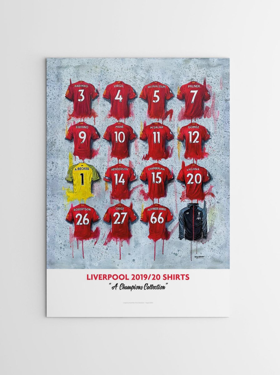 Liverpool FC 20/21 Champions Shirts - A2 Signed Limited Edition Prints