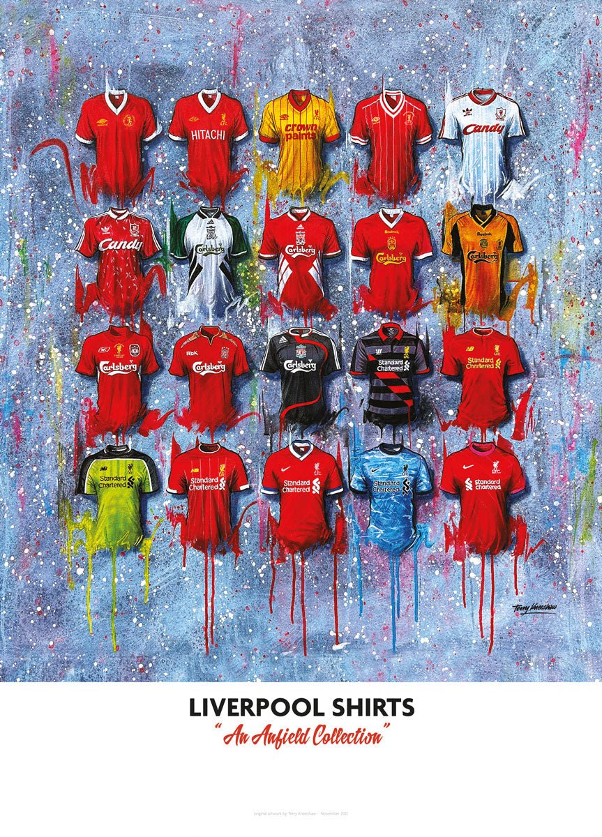 Liverpool FC Shirts - A2 Signed Limited Edition Prints