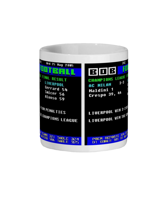 AC Milan 3v3 Liverpool CL Final Ceefax Mug