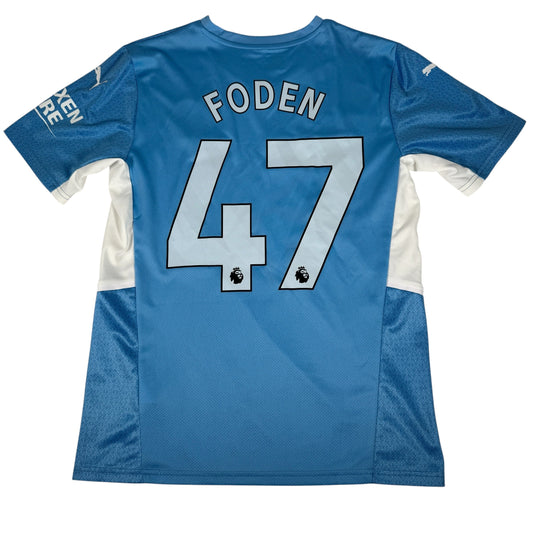 Manchester City 2021/2022 Home Football Shirt Medium - FODEN 47