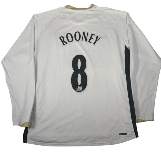 ROONEY 8 Manchester United 2006/2007/2008 Away Long Sleeve Football Shirt 2XL