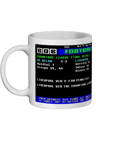AC Milan 3v3 Liverpool CL Final Ceefax Mug