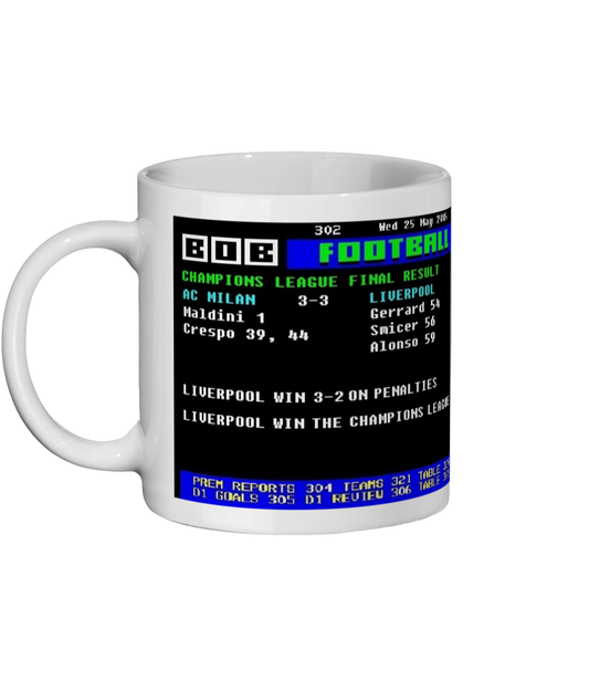 AC Milan 3v3 Liverpool CL Final Ceefax Mug