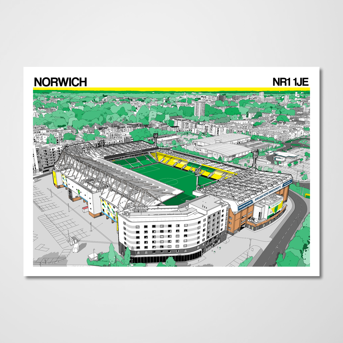 Norwich City Art Print of Carrow Road