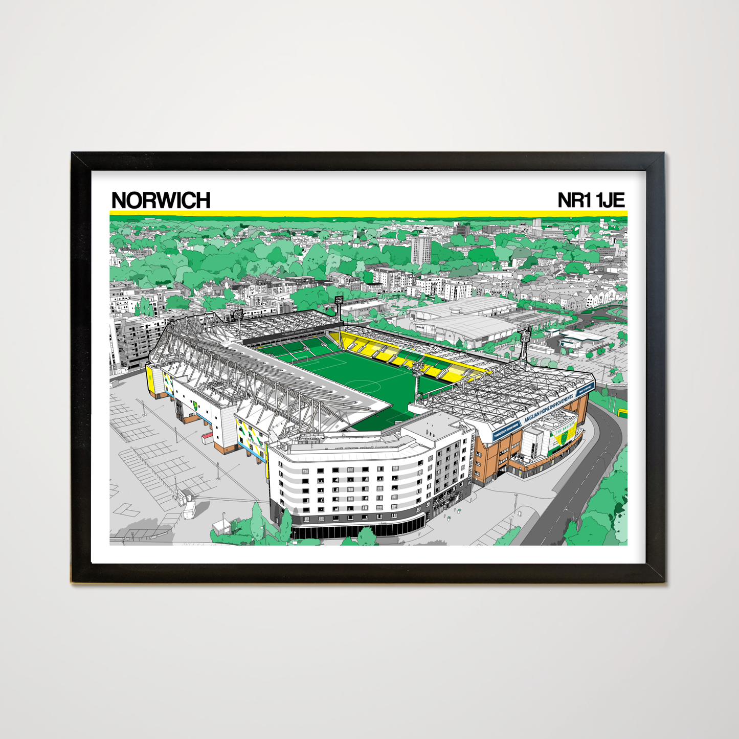 Norwich City Art Print of Carrow Road